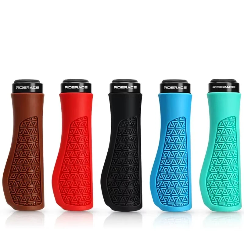 Riderace Mountain Bike Grips Anti-Skid Shock Absorption TPR Rubber Bicycle Handlebar Cover Soft Comfortable Lockable Accessories