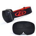 OTG Design Professional Ski Goggles UV Protection Anti-Fog Dual Lens with Anti-Slip Straps TPU Frame for Outdoor Sports Cycling