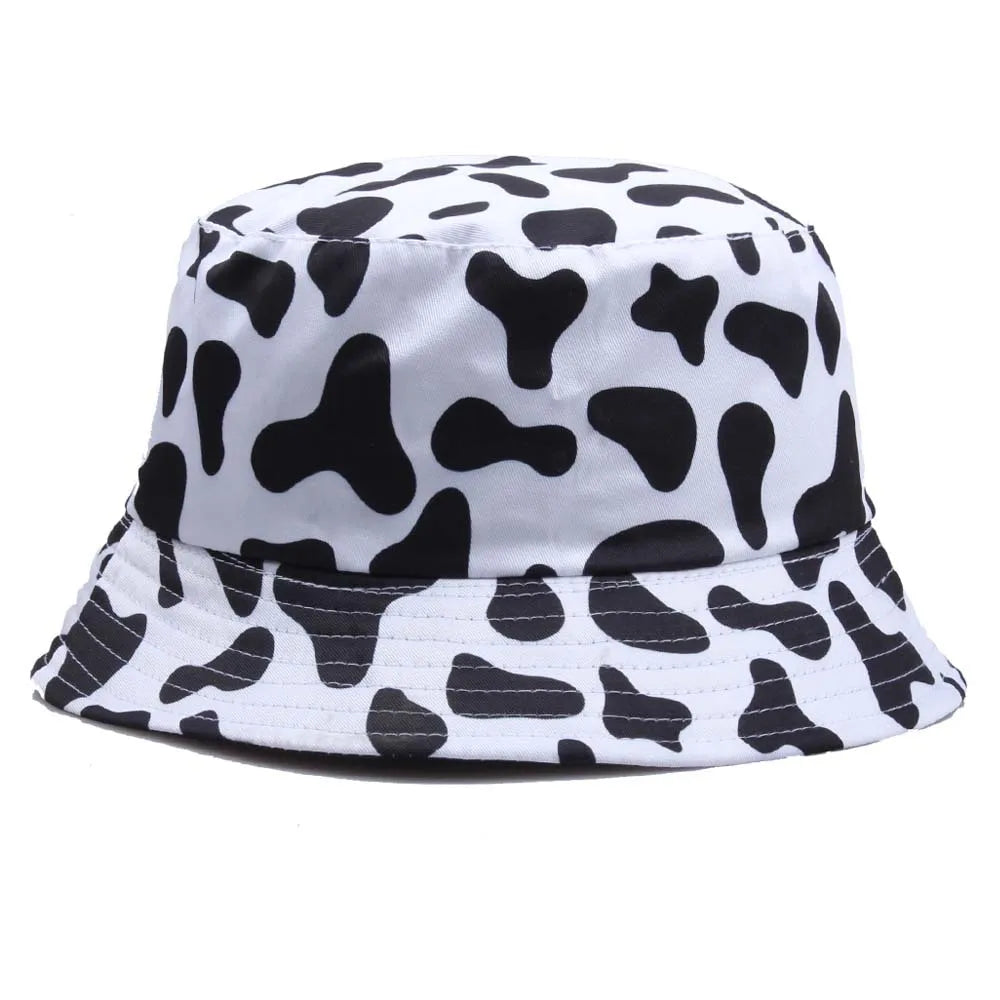 New cow print shade Fisherman's cap sunscreen hat women's casual hat