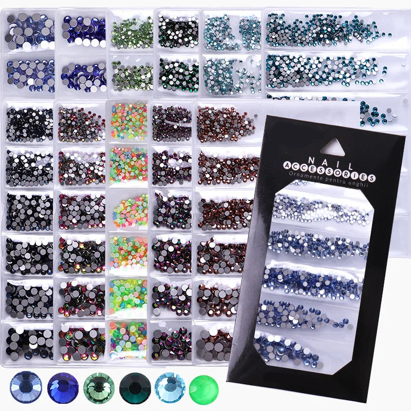 Bluk for Garment Decoration Accessories Lan Guang Wholesale Rhinestones Mix Sizes Color Flat Back Glass Opp Bag Picture 4 Bags