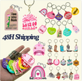 2025 Popular Custom 2d Cute Soft Rubber Keychain New Sale Mother Holiday Souvenirs Keychains Sets for Promotion