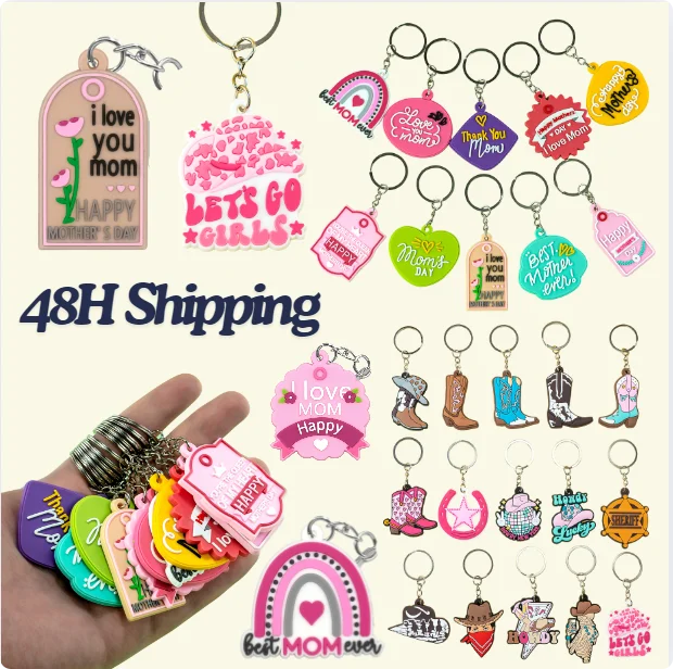 2025 Popular Custom 2d Cute Soft Rubber Keychain New Sale Mother Holiday Souvenirs Keychains Sets for Promotion