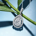 CAOSHI Luxury Female Water Drop Pendant Necklace Silver Color Zircon Long Necklace Fashion Bride Wedding Necklaces for Women