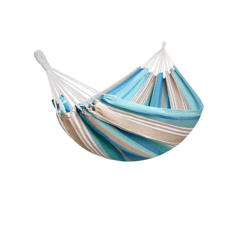 WOQI Outdoor Camping Skin-friendly Breathable and Odourless Cotton Fabric Polycotton Hammocks Travel Hammock