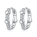 925 Sterling Silver Heart Huggie Earrings Delicate Hoop Design with Secure Backs Women's Fashion Jewelry BSE677