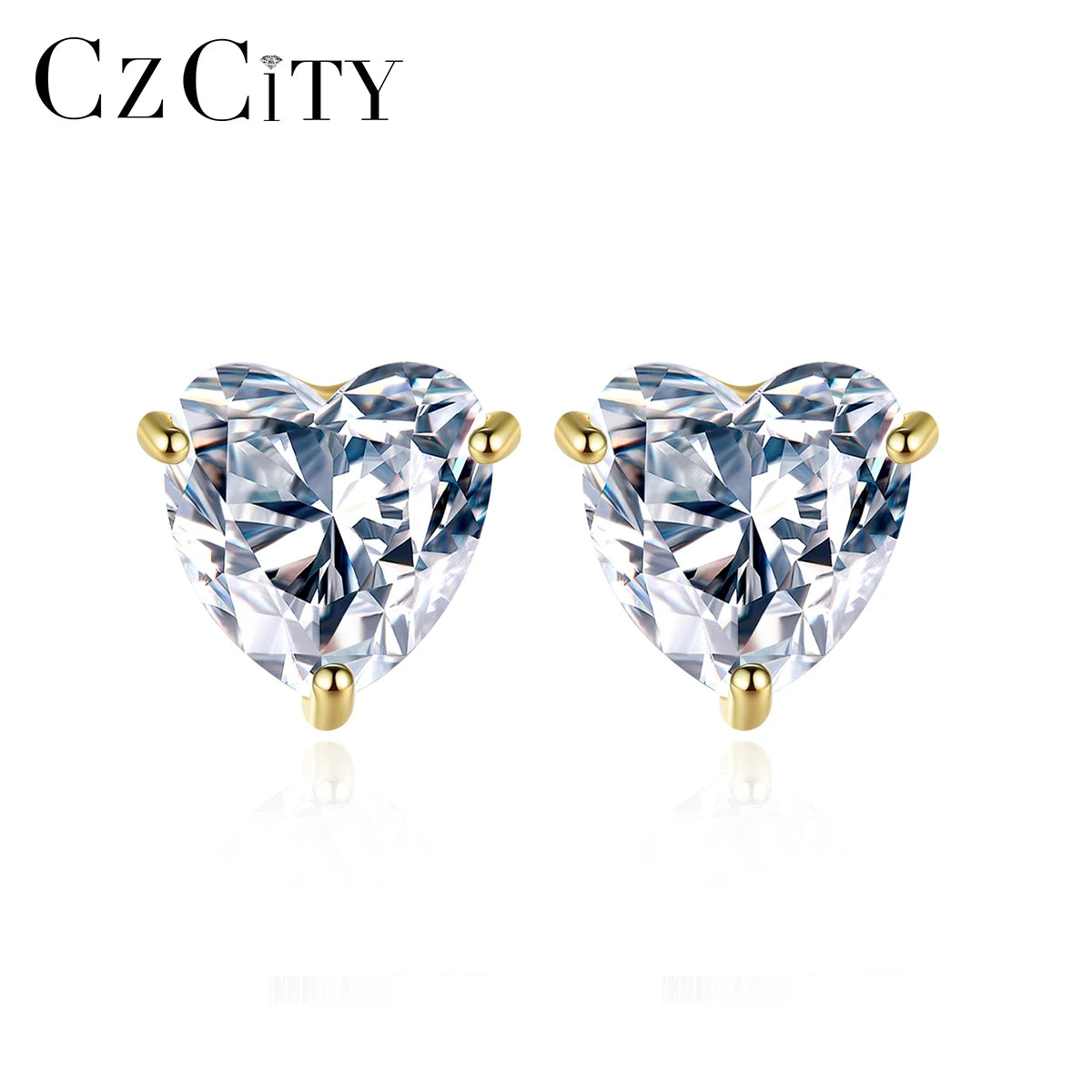 CZCITY Fashion Earing for Women Elegant Women Silver Stud 2026 925 Sterling Silver Earrings Heart Shaped Earring