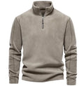 Factory Custom Stand Collar Half Zip Washed Pullover Cotton Men's Streetwear Oversized Sweatshirt Hoodies