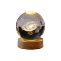 60mm Custom 3D Crystal Ball Night Light with LED Wood Base Football Galaxy Planet Deer Christmas Kids Gift Room
