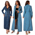 Y218618 Trendy Denim Dress Women Casual Single Breasted Cardigan Jacket Style Jean Dresses Denim Women Dresses for Ladies