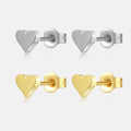 FUAMAY Elegant Sterling Silver Hypoallergenic Heart Shaped Silver 925 Stud Earrings Boucles Doreilles Puces En Forme De Coeur