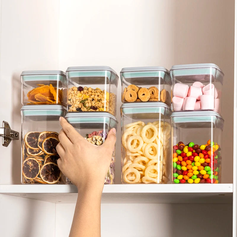 China Wholesale Plastic Jar pantry Cereal Kitchen Storage Organizer One Touch Button Innovative Airtight Food Storage Container