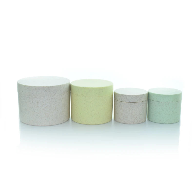 March Promotion Free Samples Wheat Straw Cosmetic Jar Biodegradable Double Layer Plastic Recyclable Containers With Gasket