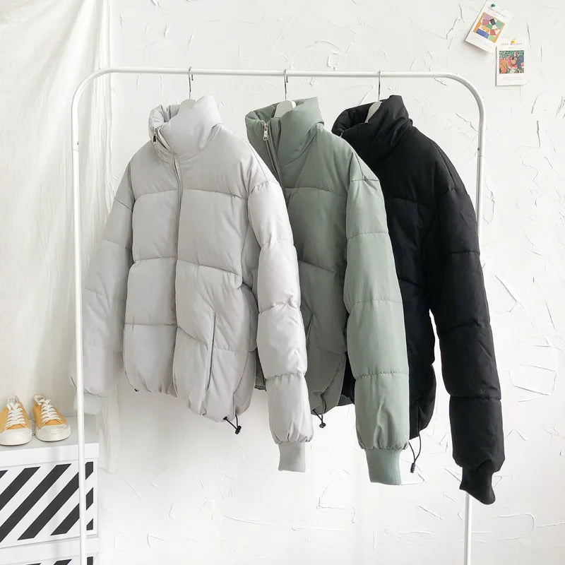 Men's Slim Stand Casual Fashion Regular Motor Biker Bomber Puffer Jacket Coat Bubble Winter Breathable Windproof Eco-Friendly