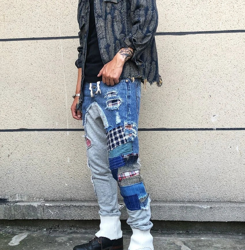 OEM Custom  Trousers for Men Street Wear Stock Sweat Casual Vintage Mens Jeans Pants Jogger