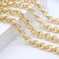 Factory Wholesale 14K Gold Plated Big Thick Textured Shape Link Chain for Jewelry Necklace Bracelet Making