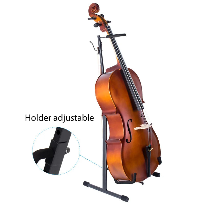 GS930 Yinyu DDP RTS Adjustable Foldable Bass Stand with Anti-Slip EVA Protection & Bow Holder for Orchestra Studio Storage