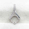 Sterling Silver 6mm/8mm Semi Mount Pendant Empty Frame Blank Support Setting S925 Base Holder Without Center Stone for DIY Inlay