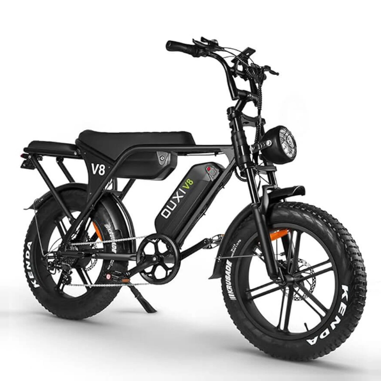 2026 V8 Ebike 500W 48V EU & US Warehouse 20Inch Fat Tire Electric Bike 15Ah Battery 7 Speed Full Sus Hybrid Bicycle for Commute