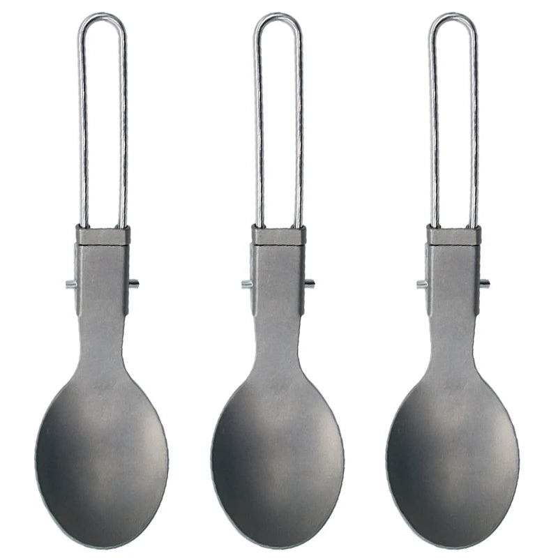 Outdoor EDC Gear Foldable Emergency Earthquake Survival Kit Titanium Spoon for Camping