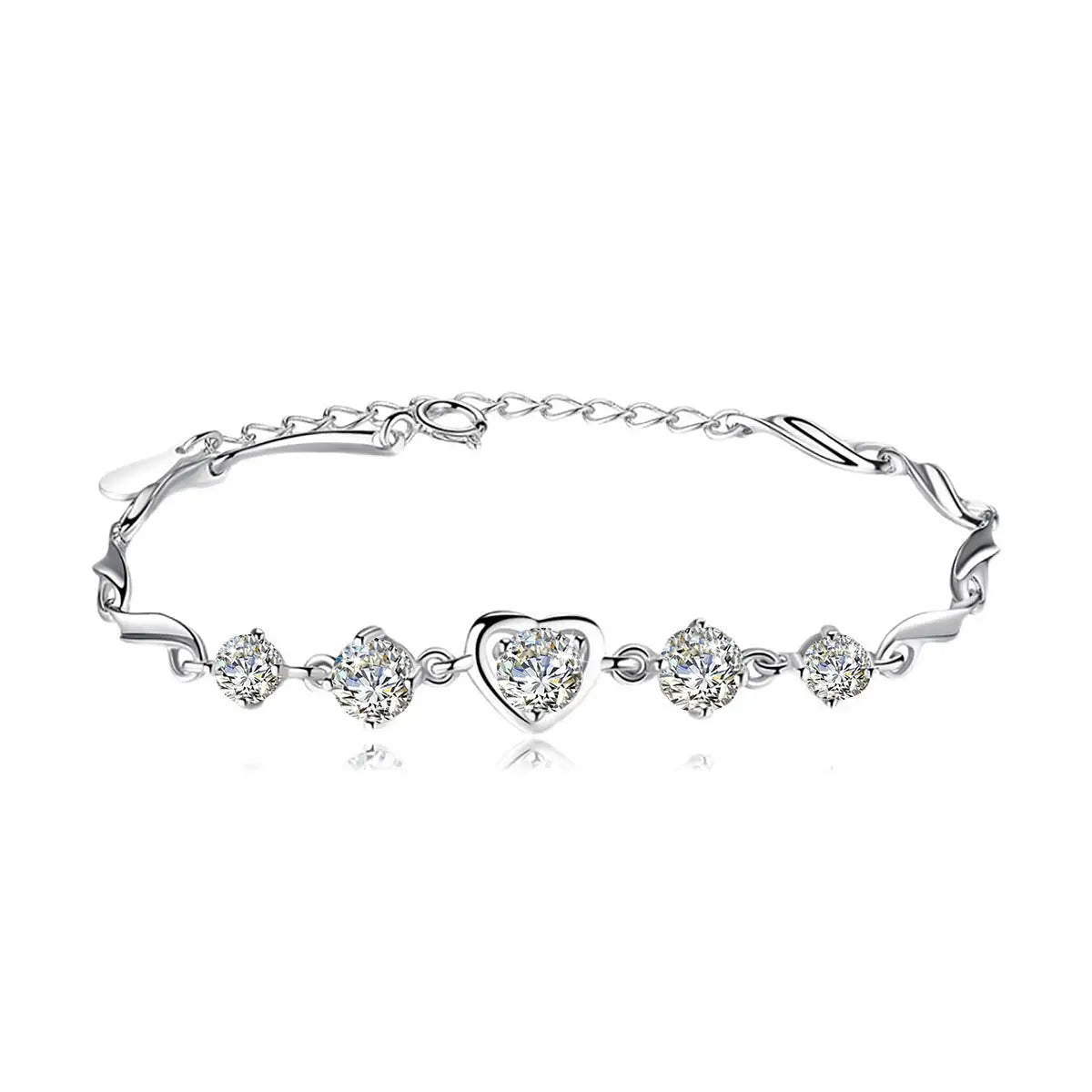 SZJINAO Gold Color S925 Sterling Silver Women Jewelry Diamond Tennis Bracelet Adjustable Moissanite Bracelet