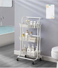 3-Tier Kitchen Storage Trolley with hook Scroll Wheel Multi-Function Storage Cart - Easy to Assemble for Kitchen Cart