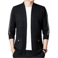 2025 New Arrival Men's Formal Style Long Sleeve Open Front Cardigan Sweater Anti-Wrinkle Anti-Shrink Breathable for Autumn