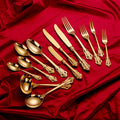 Royal Verified 304 Cutlery Set Luxury Baroque Spoon Stainless Steel Gold Spoon for Wedding
