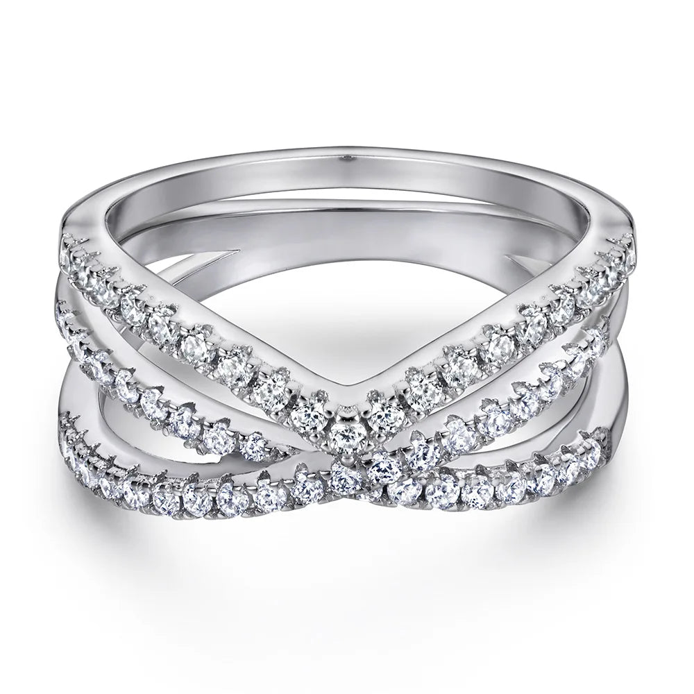 Simple Designs Woman Eternity Ring 925 Sterling Silver Jewelry Micro Pave Zircon 18k Wedding Gold Rings