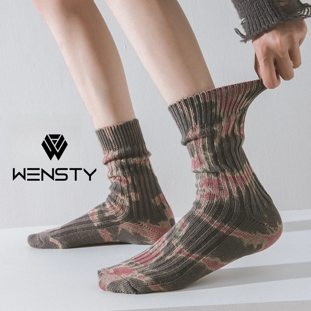 High-end Quality Hosiery New Arrive Men's Autumn Winter Thick Warm Knitting Socks Fashion Design Mottled Colors Warm Crew Socks