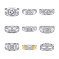 Tonglin Fine Jewelry Manufacturer 925 Sterling Silver Zircon Engagement Wedding Ring for Man