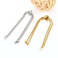 Stainless Steel Chain Bracelets Necklace Adjustable Jewelry Making Beads With Stopper Slide for DIY Jewelries