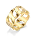 OEM Bague Pour Homme Rock Stainless Steel Gold Black Plated Fashion Man Chain Ring
