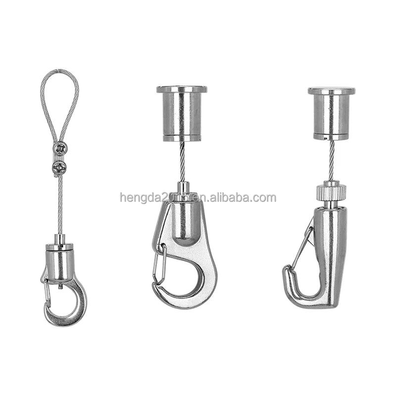 Manufacture Direct Supply Adjustable Cable Gripper Galvanized Steel Wire Aircraft Suspension Cable Suspension Kit with Hook