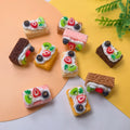 Sweet 100Pcs Miniature Doll House Food Toys Realistic Strawberry Fruit Cake Dessert Sweets Crafts for DIY Scrapbooking Crafts