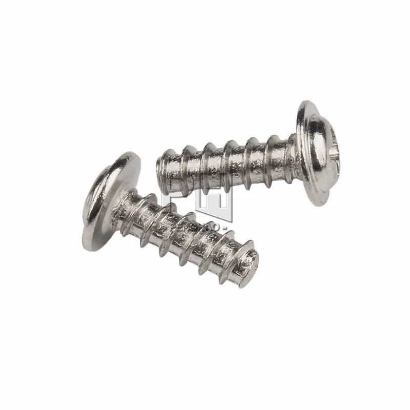 304 Stainless Steel Self-tapping Screw with Pad Cross Round Head with Flat Tail Stainless Steel Screw 2.0-3.0