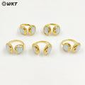 WT-MPR029 Stylish and Charming Simple Ring Natural Pearl  Adjustable Rings Wire Wrap Shape for Women Gifts Pearl Ring