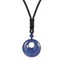 Fashion 30MM Pendant Lapis Lazuli Stone Crystal Healing Stone Charms Rope Chain Necklace Handicraft Decoration As Daily Gift