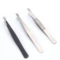 Extra Fine Point Durable Tweezers For Soldering SMD Components Stainless Steel High Elasticity Flat Tip Tweezers