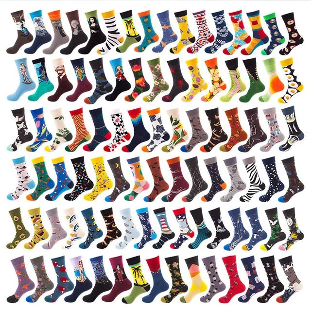 Wholesale Custom Men's Anti-Bacterial Anti-Slip Breathable 100% Cotton Spring Casual Jacquard Thick Sports Socks