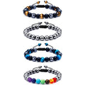 Simple Cool Bright Colorful Natural Stone Bracelet Summer Braid String Beaded Bracelet for Men and Women