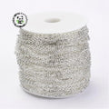 Pandahall 100m 3x2x0.6mm Iron Chains Oval Necklace Link Chain Roll for Jewelry Making Chains Diy Bracelet Necklace