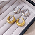 Fashion Jewelry Gifts Gold Color Geometric Big U Shape Hollow Inside Chunky Hoop Earrings for Women Stainless Steel Wholesale