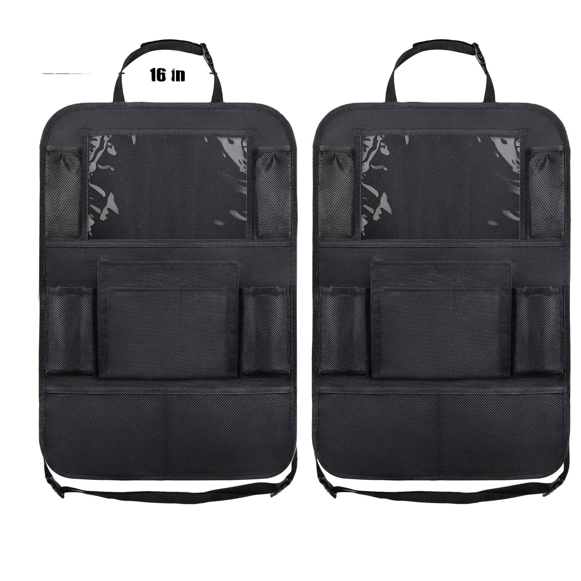 600D Oxford Big Pocket Waterproof Auto Durable Car Back Seat Organizer With Drink Holder
