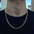Classic Men's Stainless Steel Long Necklace with Diamond Gold Silver Link Chain Fashionable Chain Jewelry for Men and Women