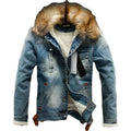 New Men Jeans Jacket Autumn Winter Thick Warm Men Denim Coats Casual Solid Color Male Denim Jackets