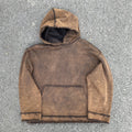 Streetwear Cotton Baggy Sweatshirts Custom Men Heavyweight Oversized Vintage Cropped Raw Hem Edge Acid Wash Distressed Hoodies