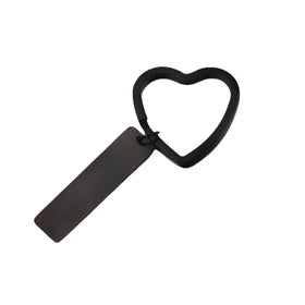 New Fashion Jewelry Stainless Steel Heart Key Ring Bar Keychain Blank Laser Engraving Keychain Custom for Diy Key Ring