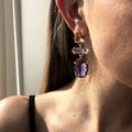 Elegant Women's Romantic Exaggerated Flower Pearl Charm Earrings Alloy 10G for Wedding Party Gift
