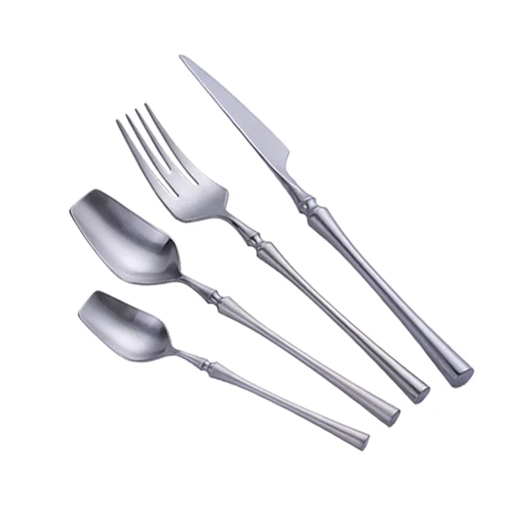 Luxury Thick Canton Tower Shaped Stainless Steel 304 Wedding Classic Flatware Set