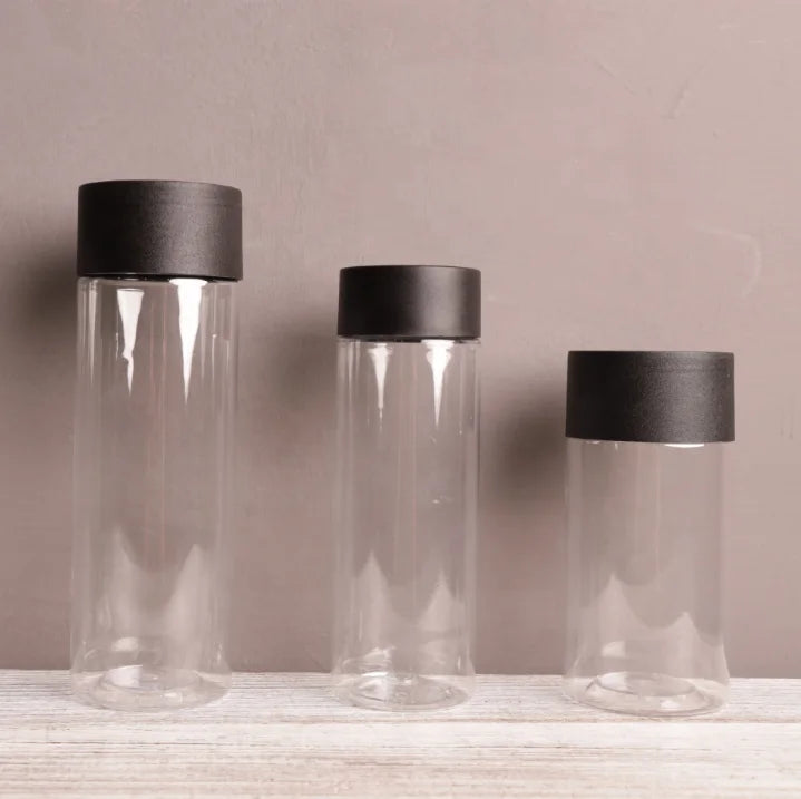 Hot sale 200ml 350ml 500ml round voss plastic bottle for cold pressed juice